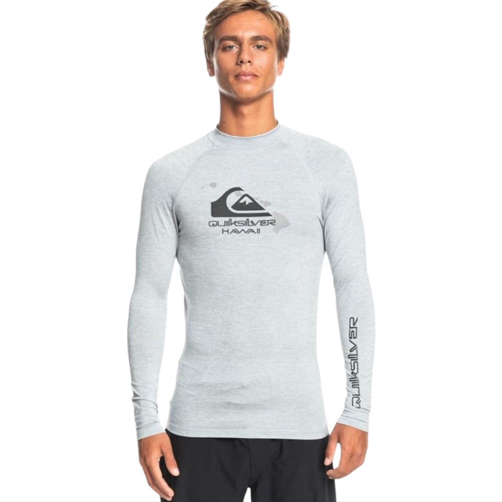 Quiksilver Hawaii Gray Long Sleeve UPF 50 - Size XXL EUC